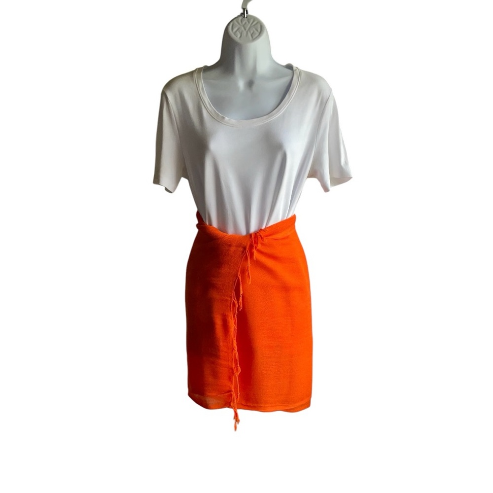 Orange Fringe Scarf